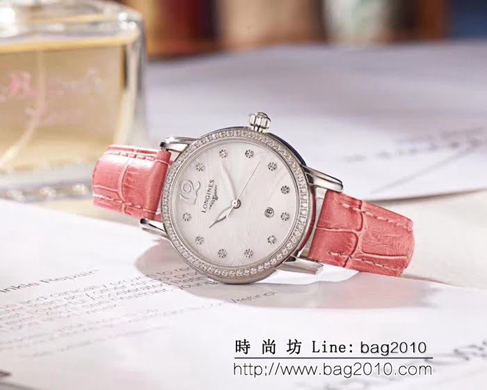 LONGINES浪琴 音符波紋貝母面 輕奢風女士腕表 WSS0584